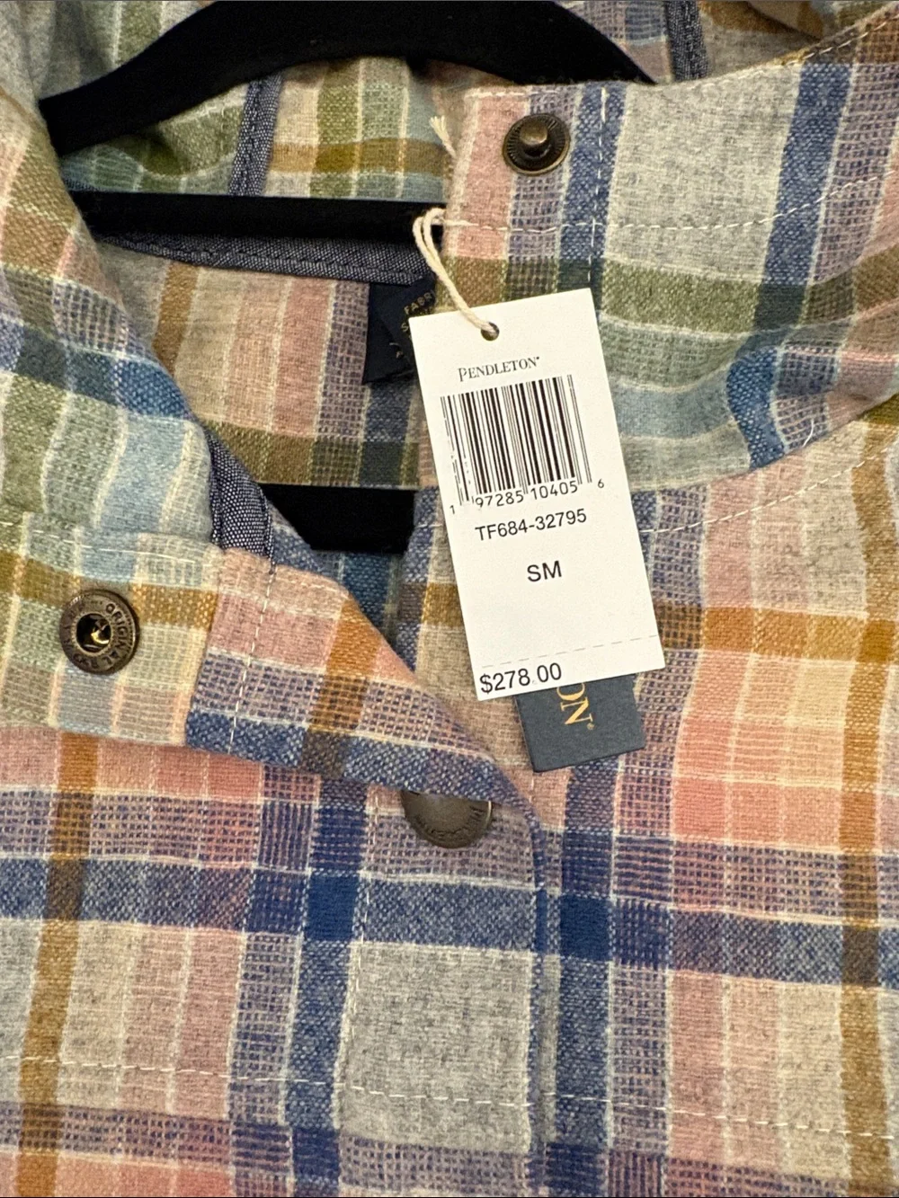 Pendleton virgin wool plaid hooded jacket w/pockets NWT Small $278 - Picture 3 of 5